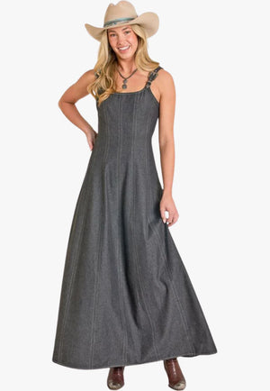 Rock & Roll Womens Buckle Strap Maxi Dress