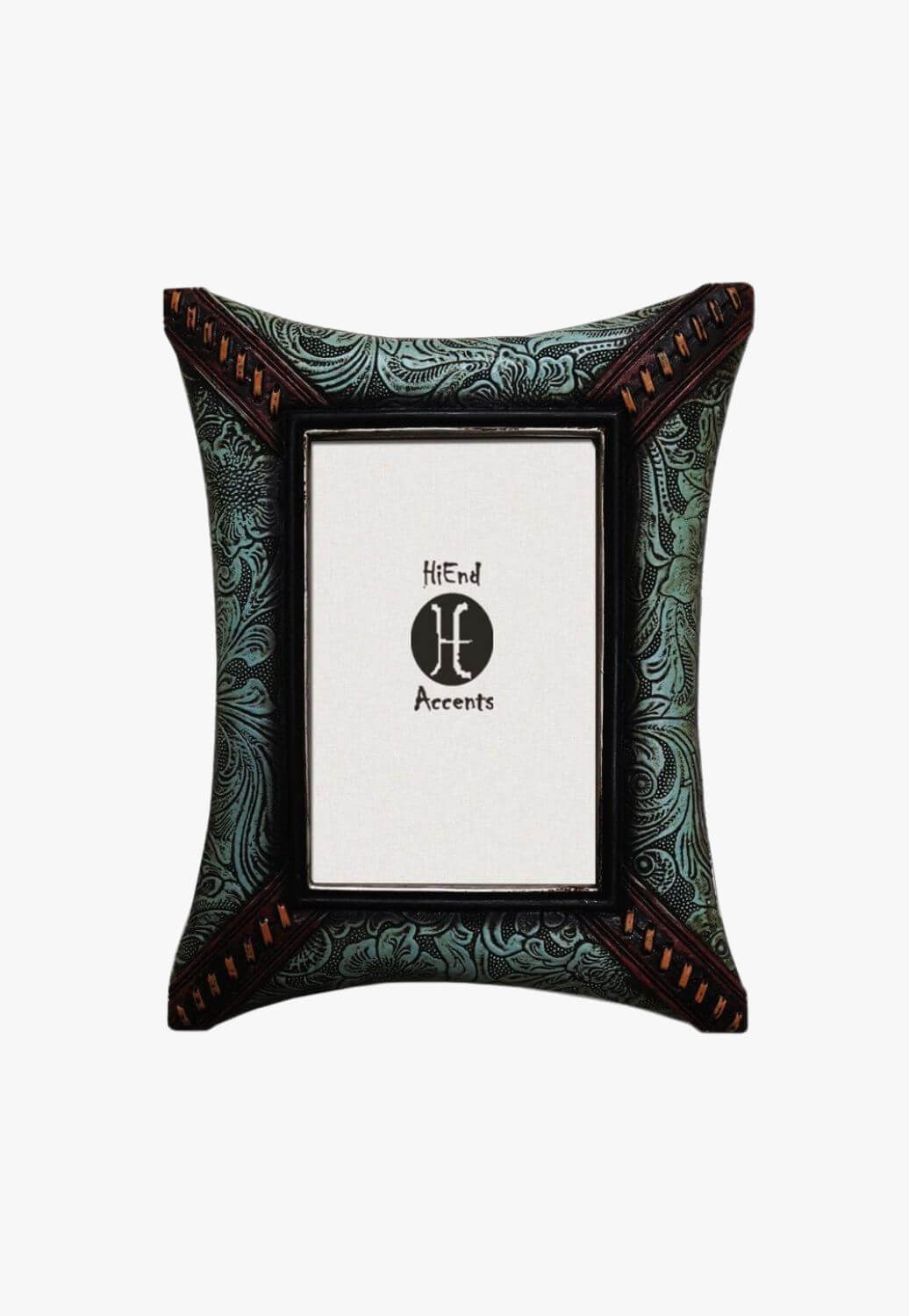 HiEnd Tooled Leather With Corner Lacing Photo Frame