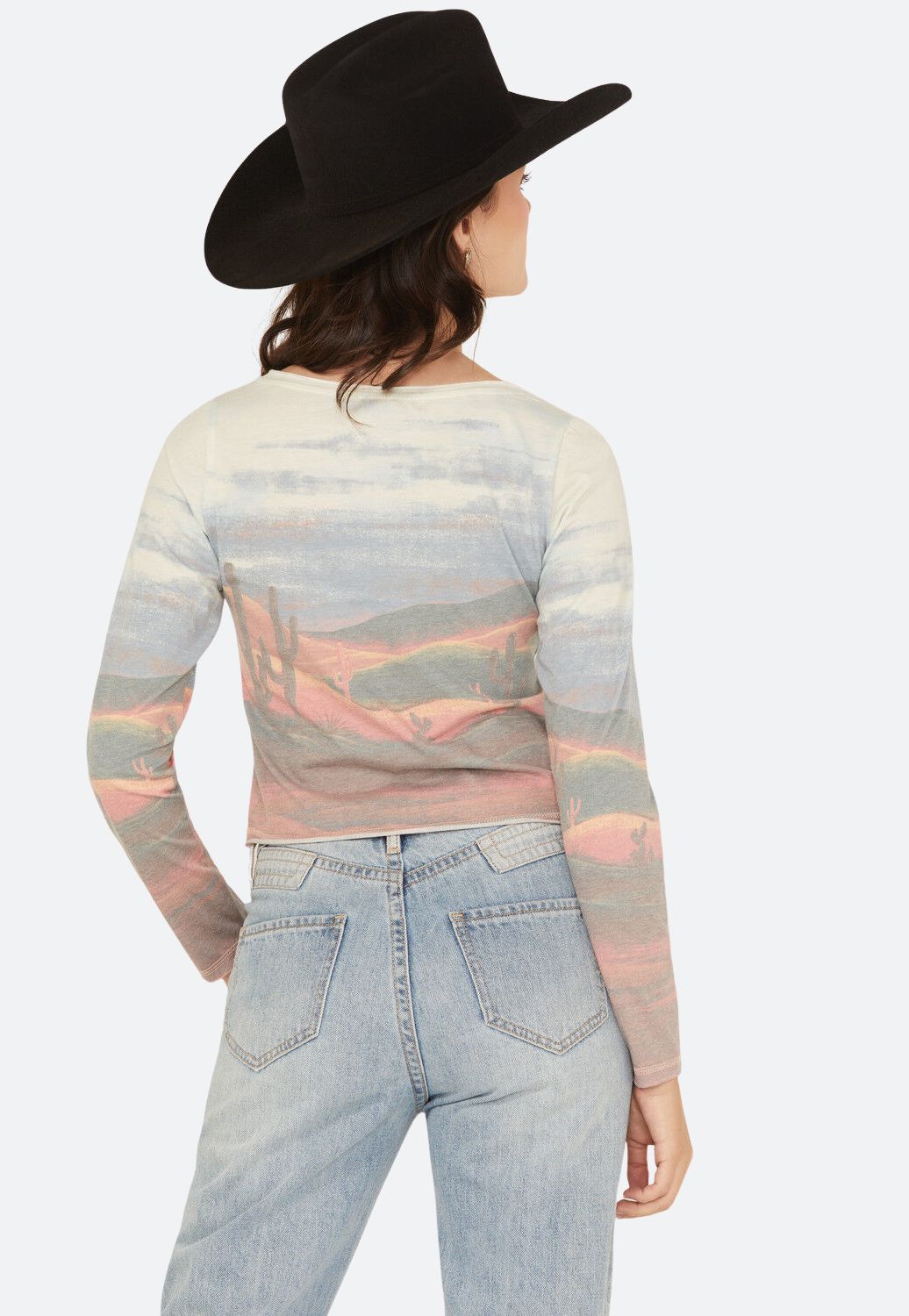 Rock and Roll Womens Sunset Scene Long Sleeve Shirt