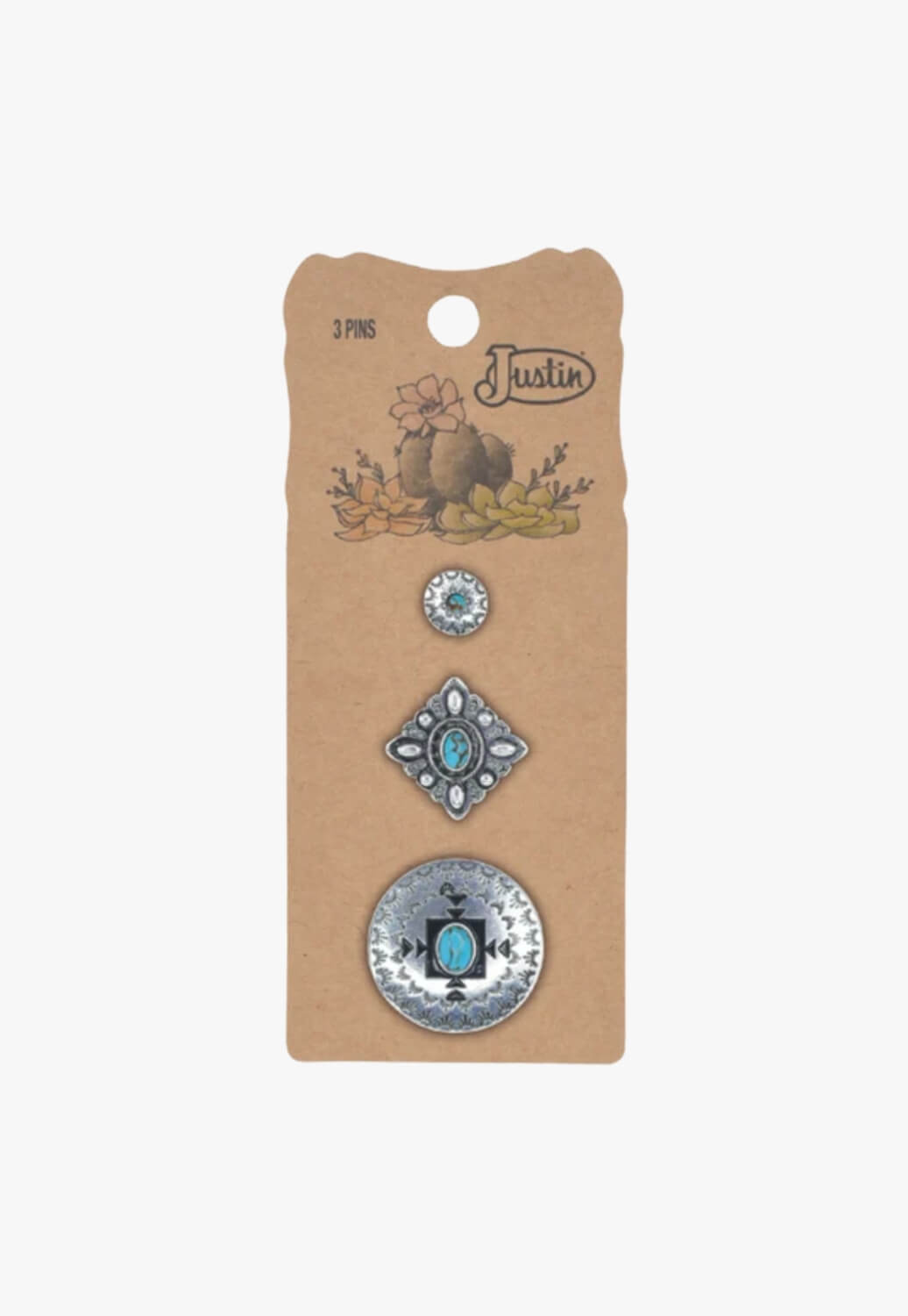 Justin Small Concho Hat Pins 3 Pack