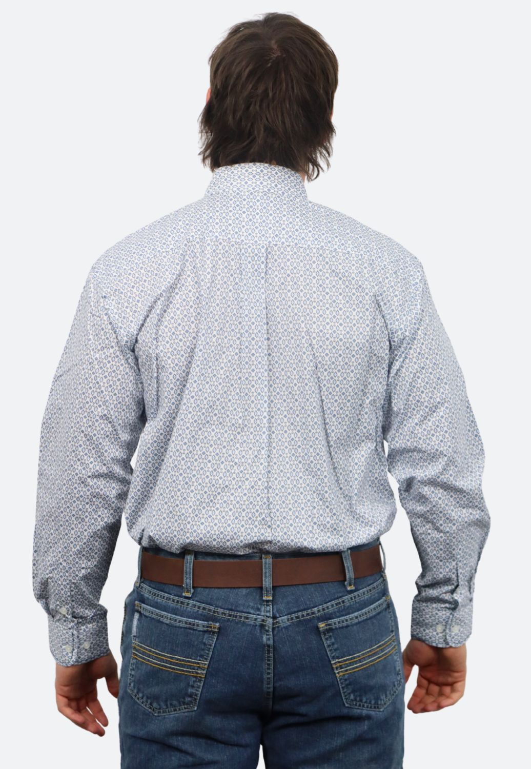 Rough Stock Mens Plaid Button Down Long Sleeve Shirt