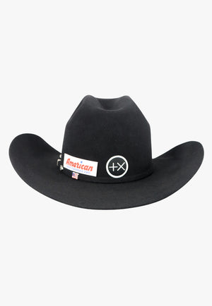 American Hat 10X Black Minn Crown Hat Self Band