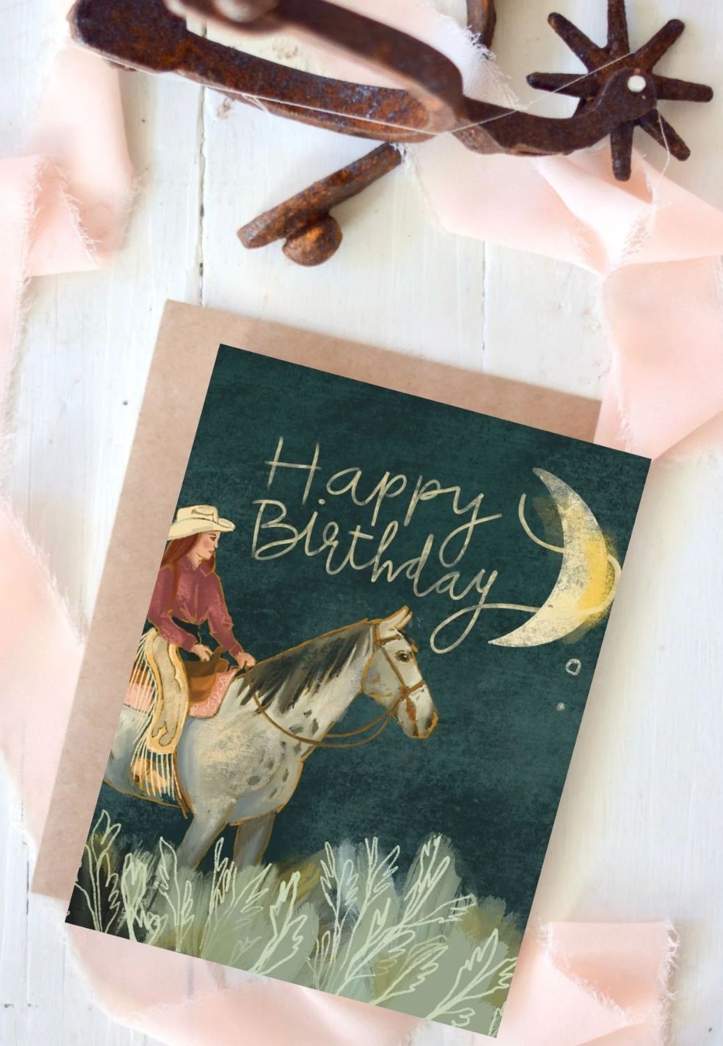 Tirzah Happy Birthday Cosmic Cowgirl Western Horse Card