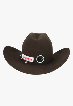 American Hat 10X Chocolate Minn Crown Hat Self Band