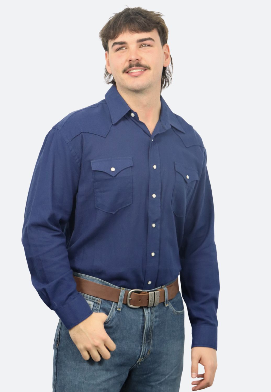 Rough Stock Mens Snap Long Sleeve Shirt