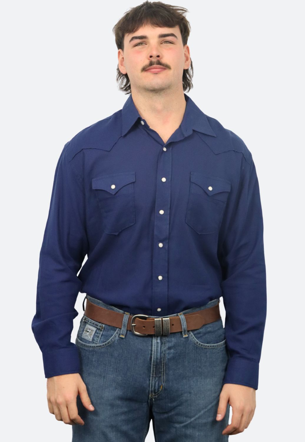 Rough Stock Mens Snap Long Sleeve Shirt