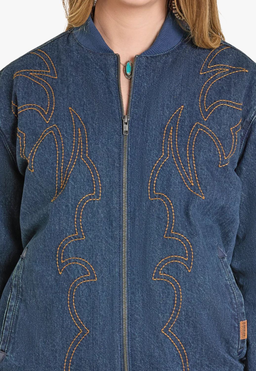Rock &amp; Roll Womens Embroidered Bomber