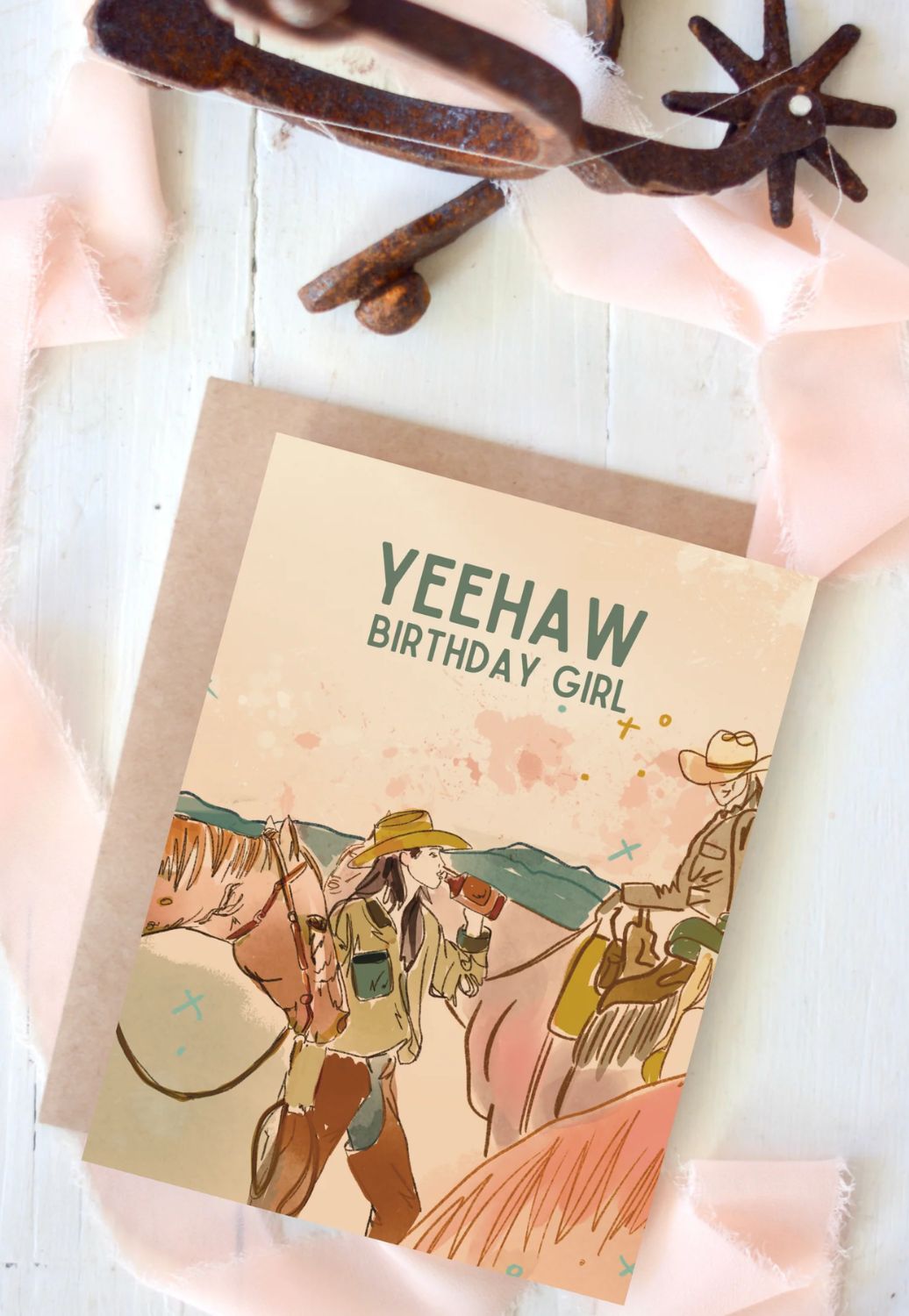 Tirzah YeeHaw Birthday Girl Cowgirl Western Birthday Card