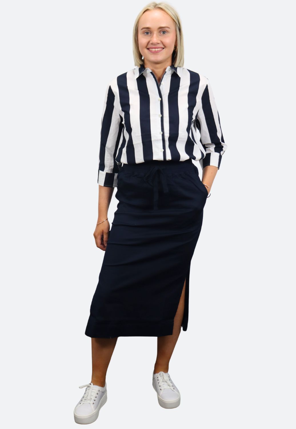 Goondiwindi Womens Long Rib Waist Casual Skirt