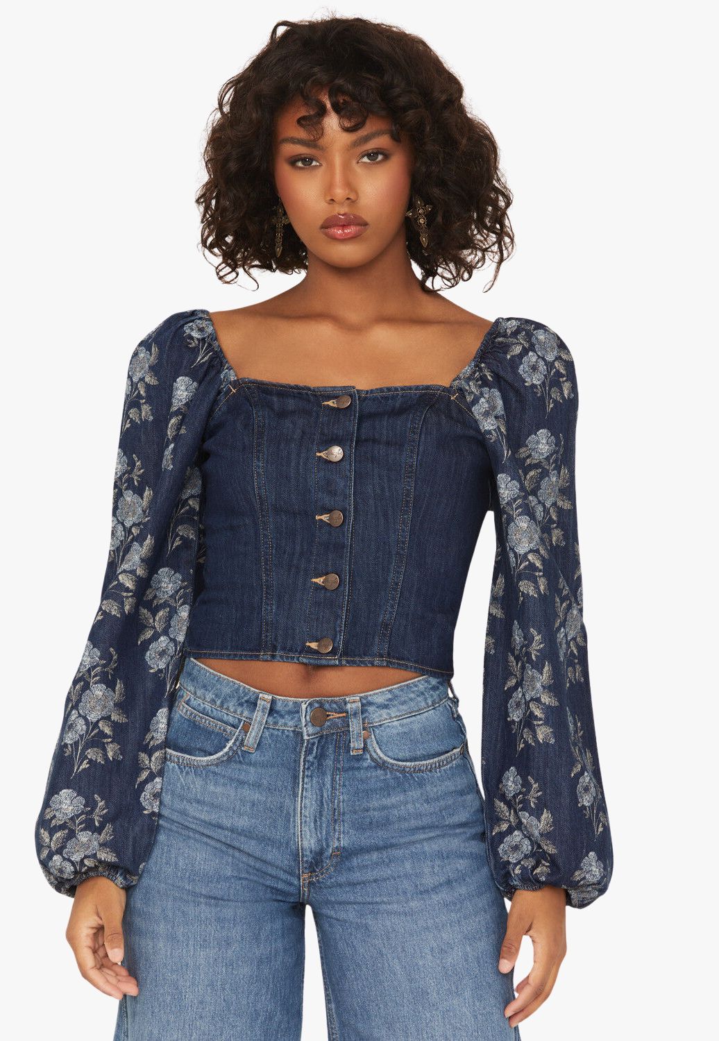 Wrangler Womens Americana Denim Long Sleeve Blouse