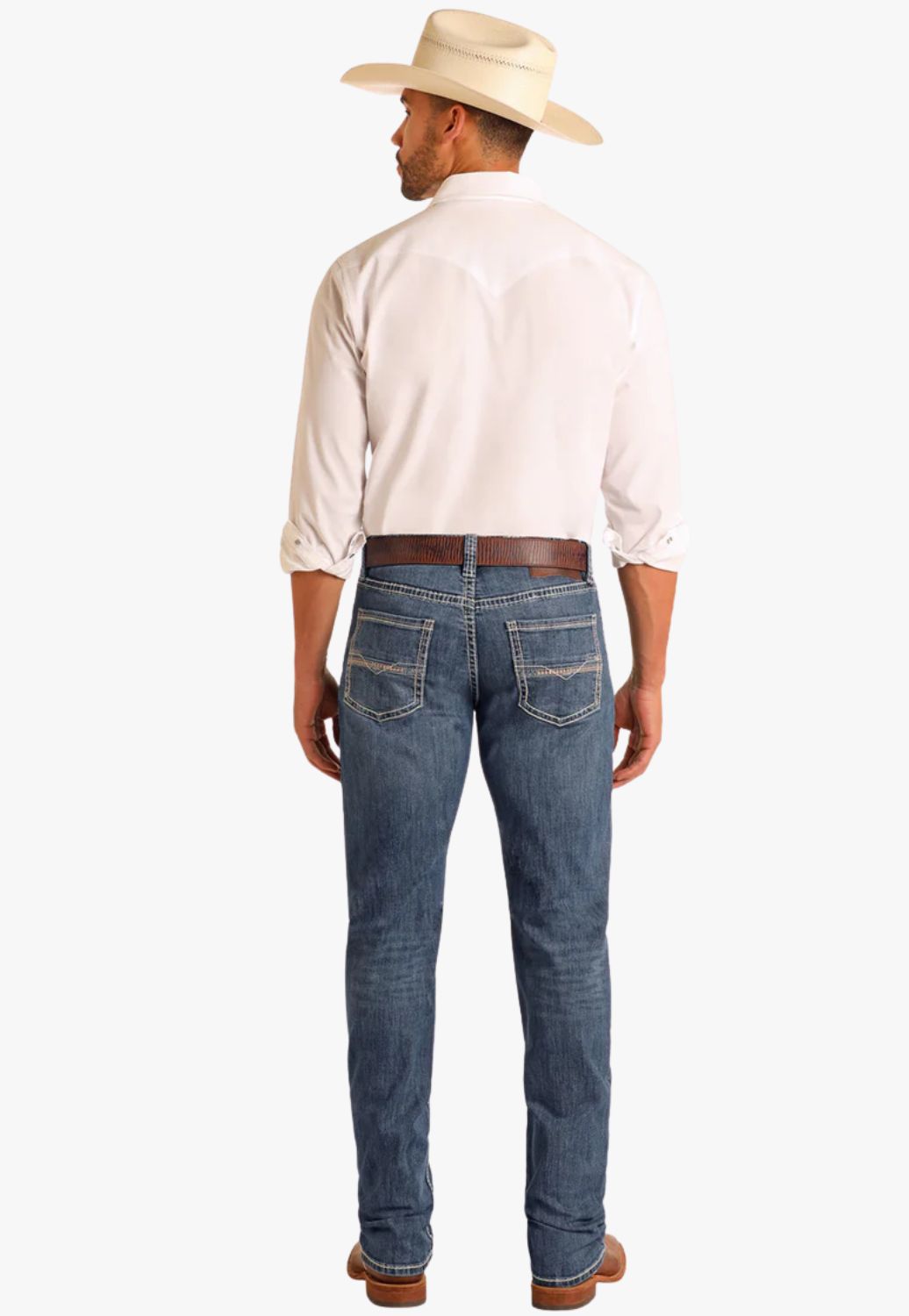 Rock and Roll Mens Straight Seam DB Stack Jean