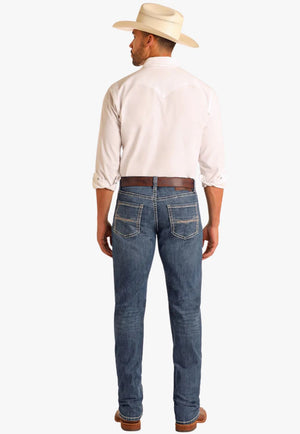 Rock and Roll Mens Straight Seam DB Stack Jean