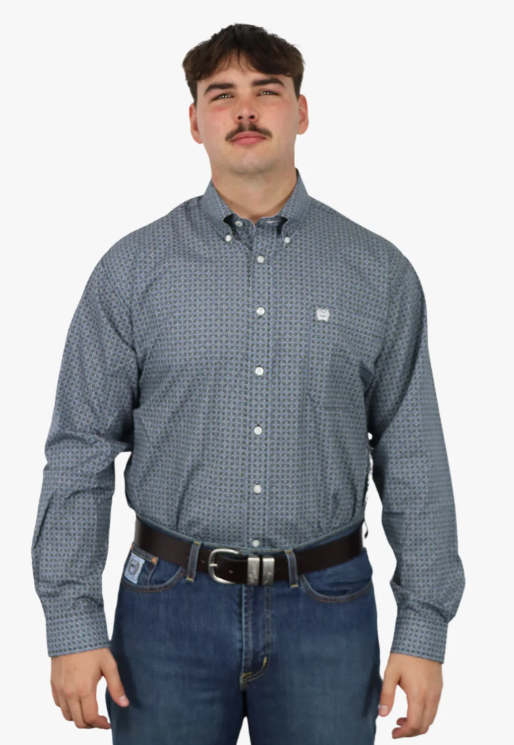 Cinch Mens Geometric Long Sleeve Shirt