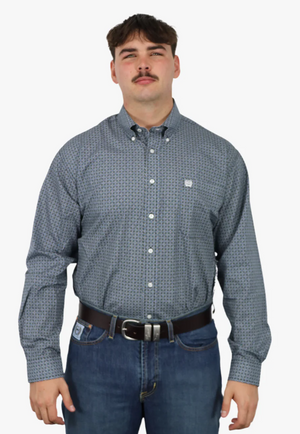 Cinch Mens Geometric Long Sleeve Shirt