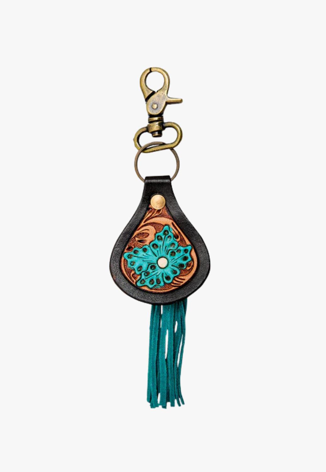 Myra Venous Hand-Tooled Leather Keyfob