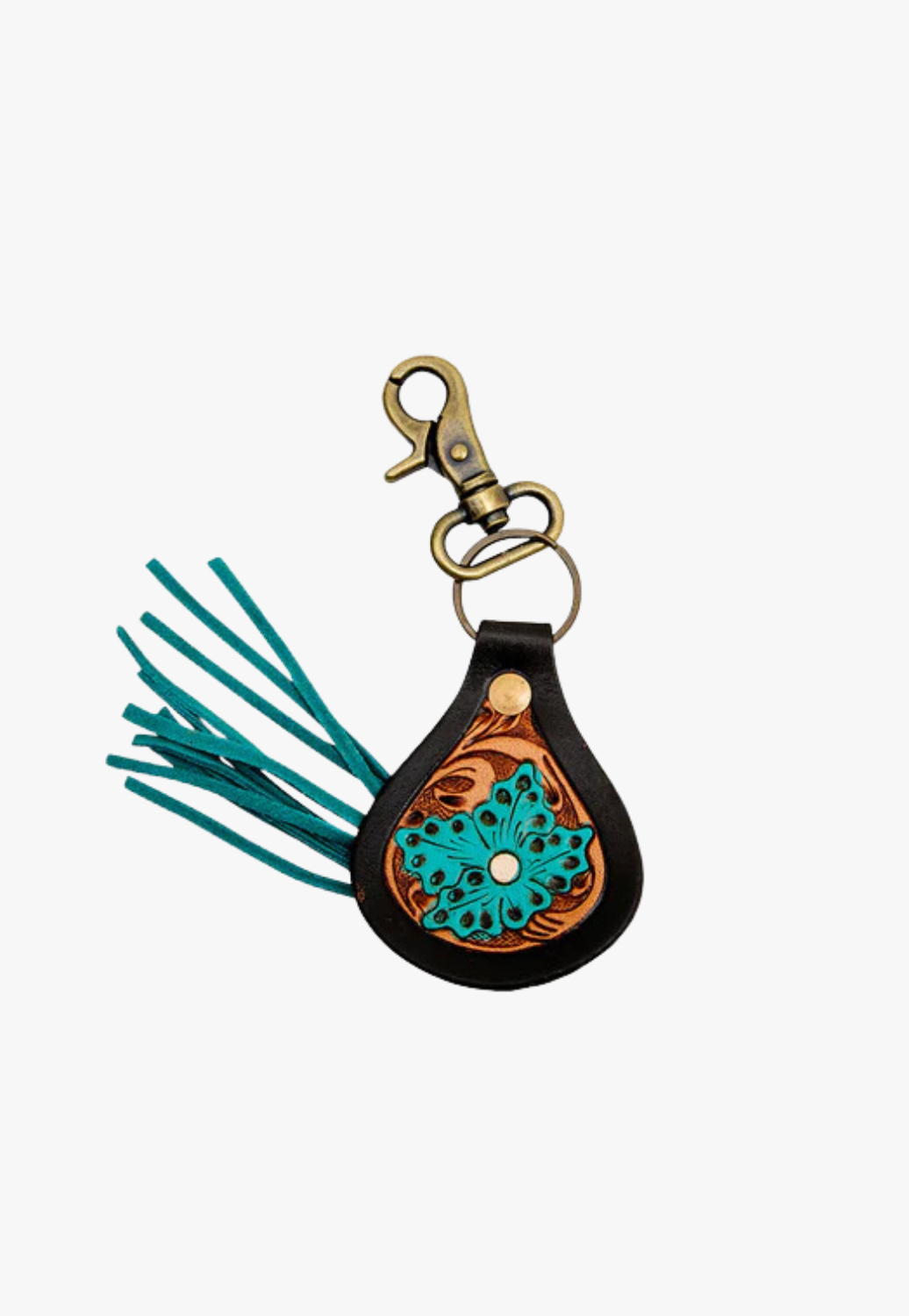 Myra Venous Hand-Tooled Leather Keyfob