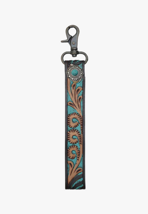 Myra Aqua Feather Key Fob