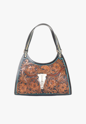 Myra Steer Creek Trail Hand-Tooled Bag