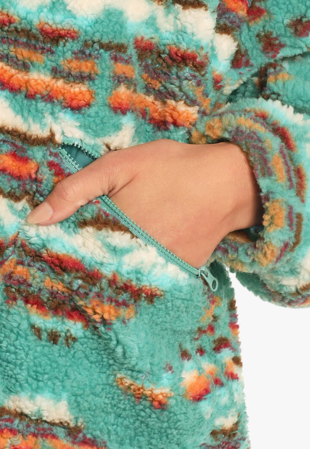 Rock and Roll Womens Aztec Print Sherpa Pullover