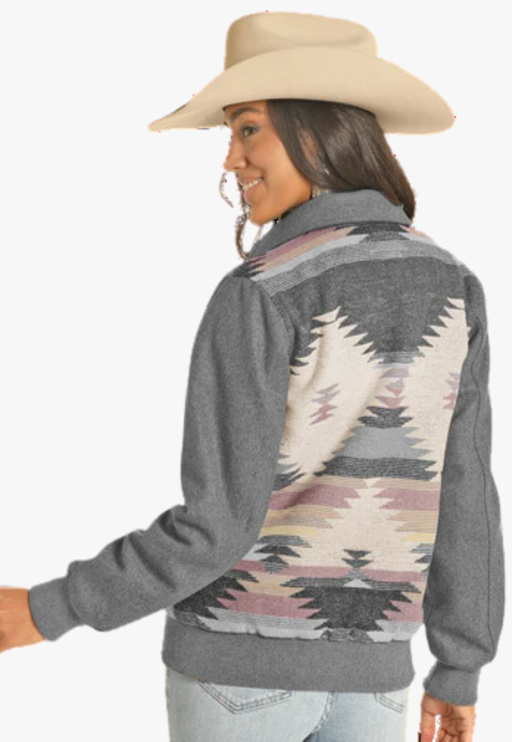 Rock and Roll Womens Aztec Wool Bomber Jacket