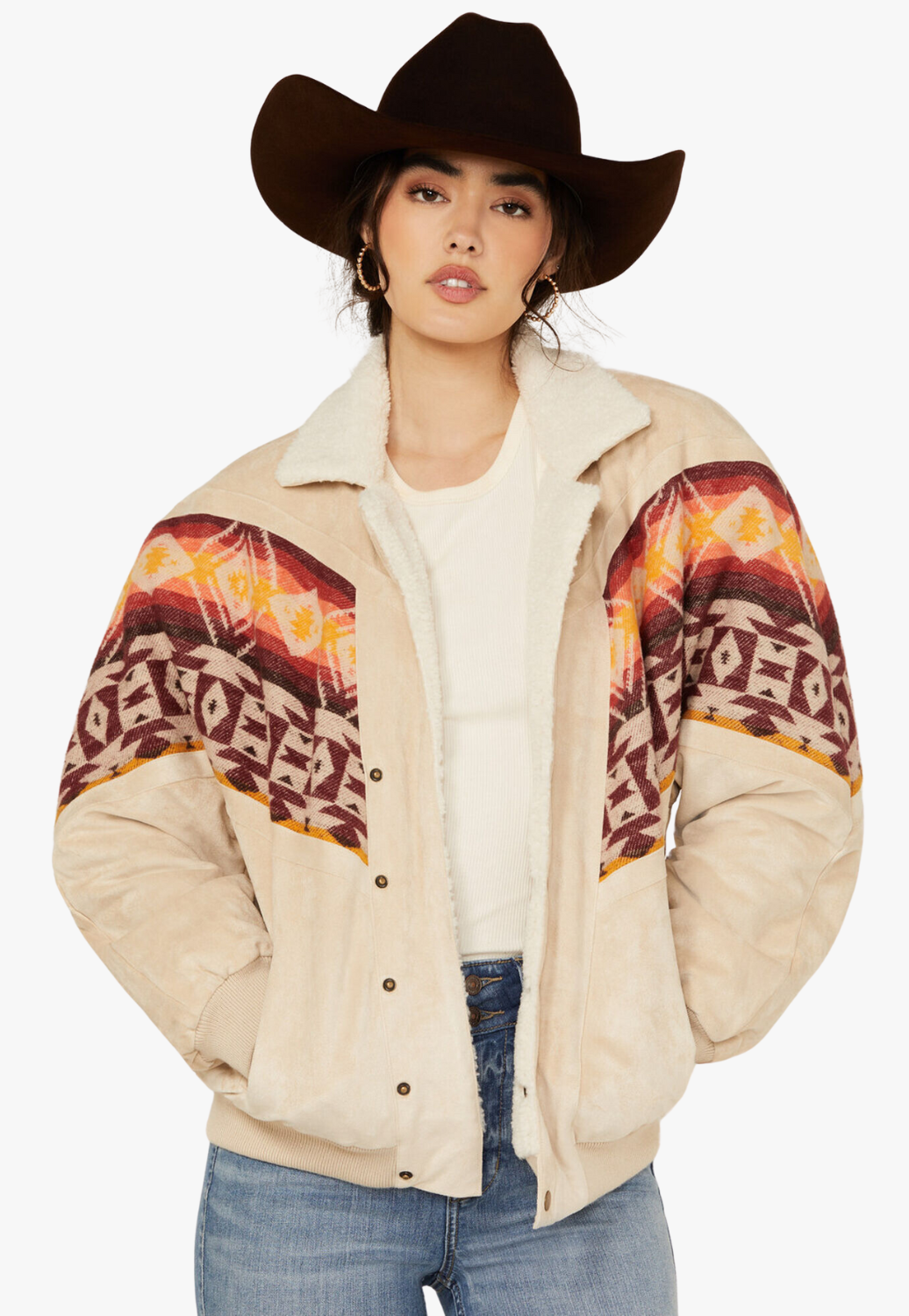 Rock and Roll Womens Aztec Border Jacket