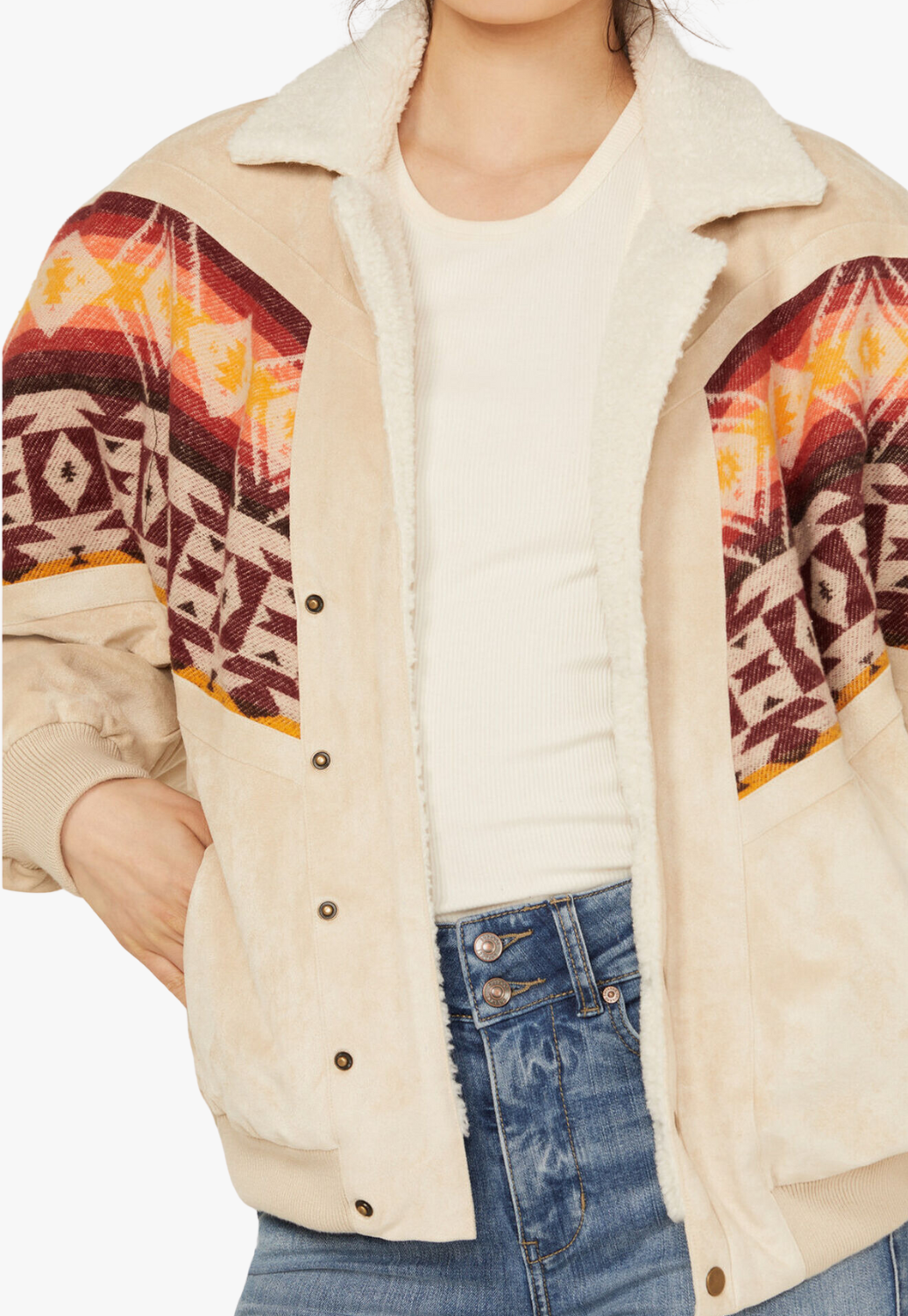 Rock and Roll Womens Aztec Border Jacket