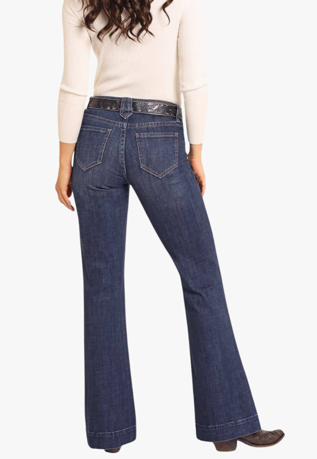 Rock and Roll Womens Diamond Loop Mid Rise Trouser Jean