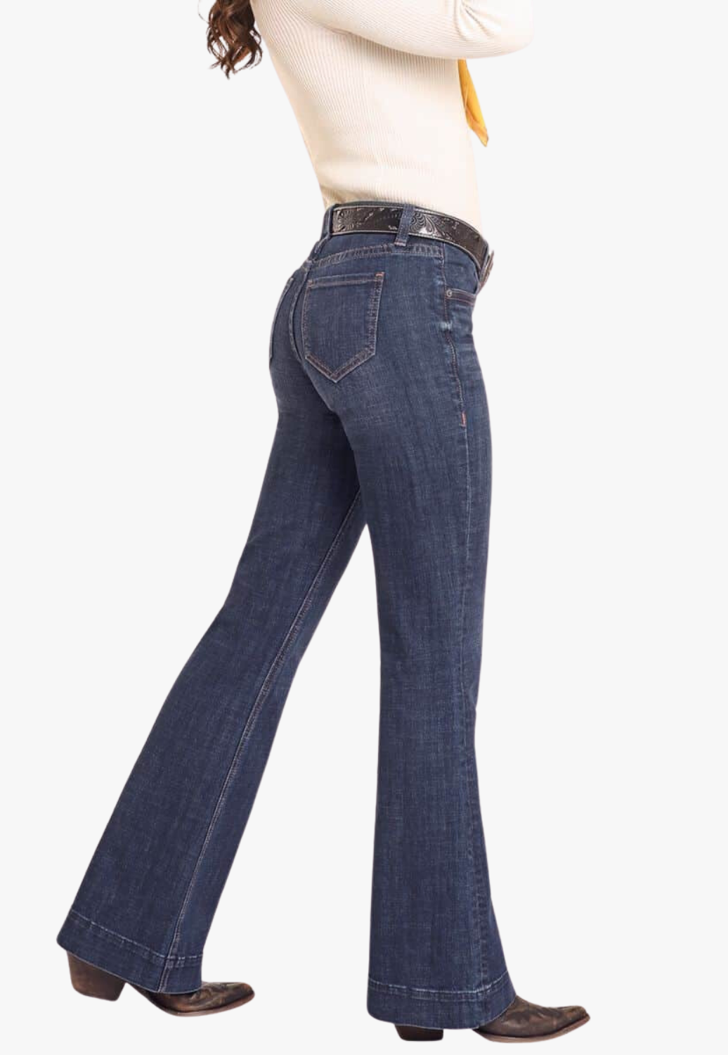 Rock and Roll Womens Diamond Loop Mid Rise Trouser Jean