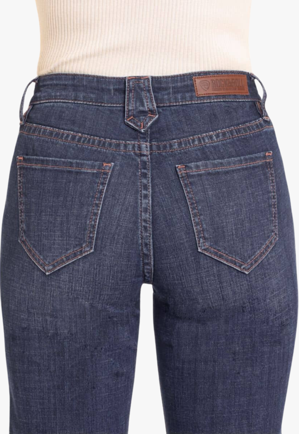 Rock and Roll Womens Diamond Loop Mid Rise Trouser Jean