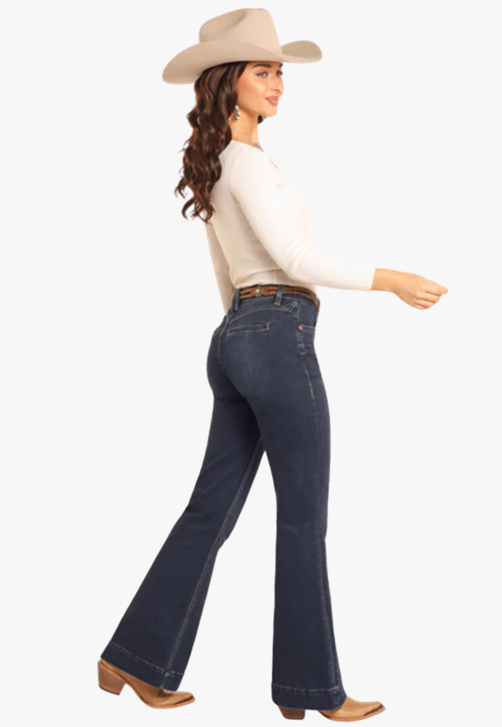 Rock and Roll Womens Welt Pocket High Rise Trouser Jean