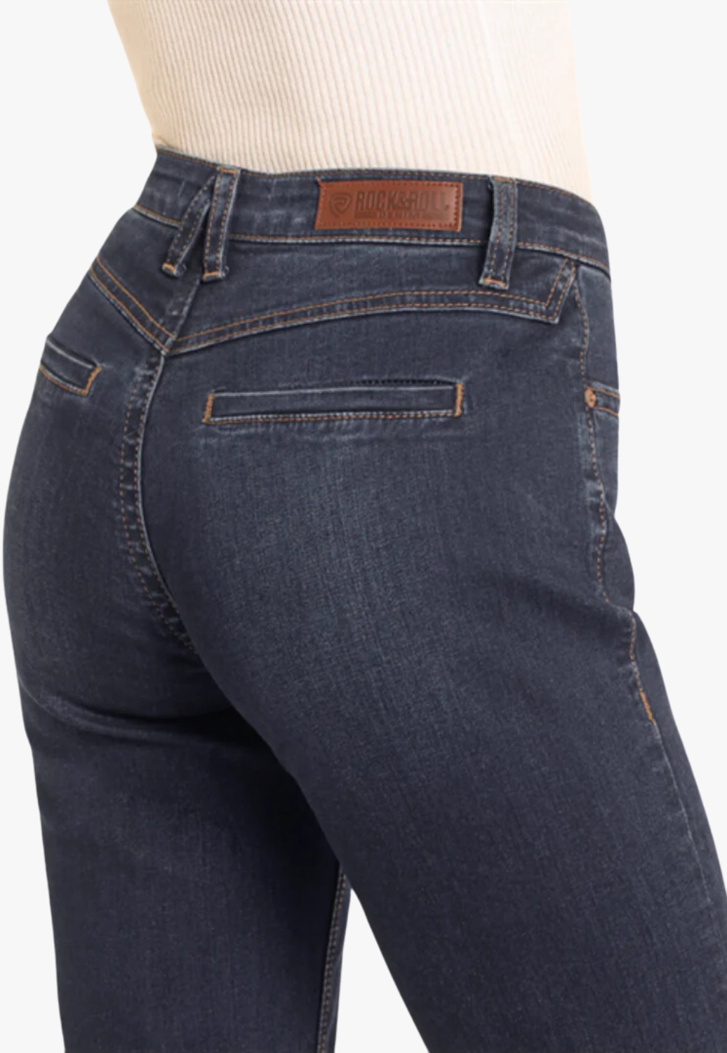 Rock and Roll Womens Welt Pocket High Rise Trouser Jean