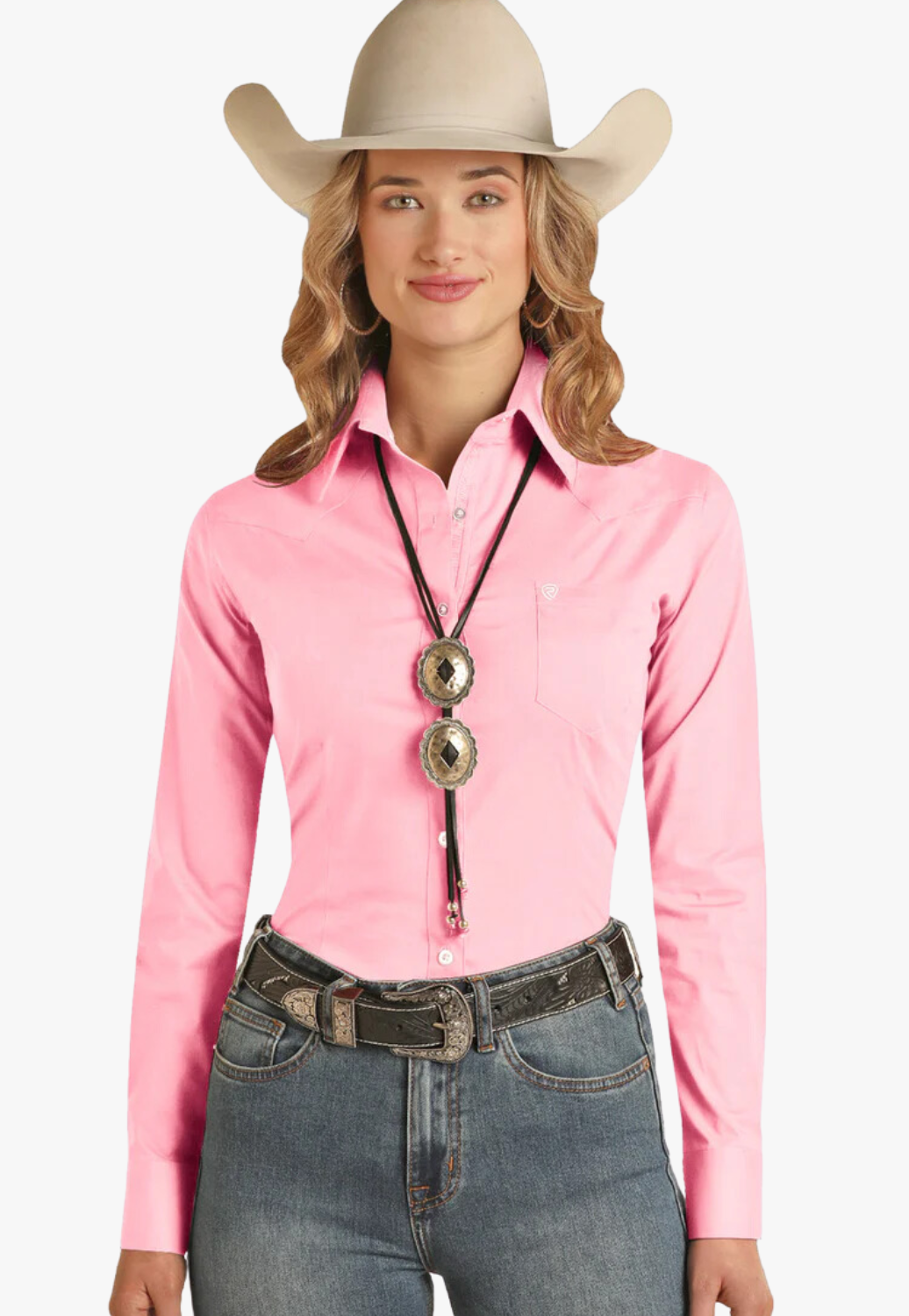 Rock & Roll Womens Solid Twill Long Sleeve Shirt