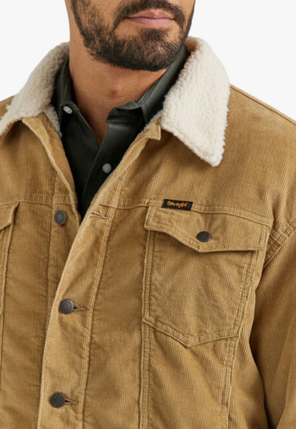 Wrangler Mens Sherpa Lined Corduroy Jacket