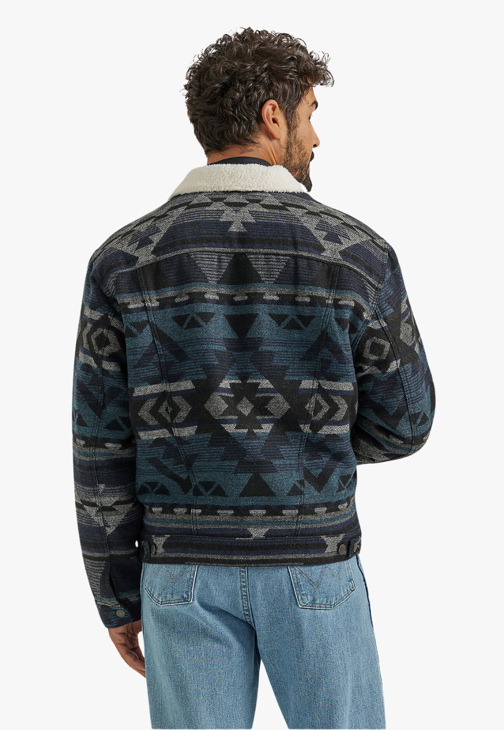 Wrangler Mens Sherpa Lined Jacquard Jacket