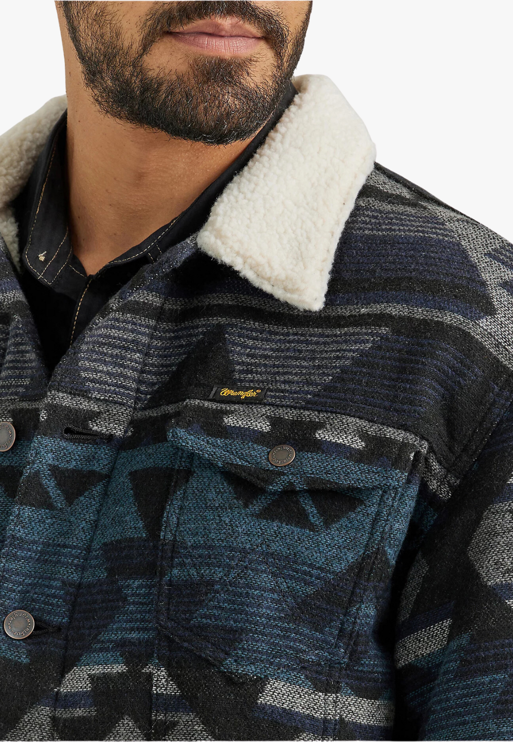Wrangler Mens Sherpa Lined Jacquard Jacket