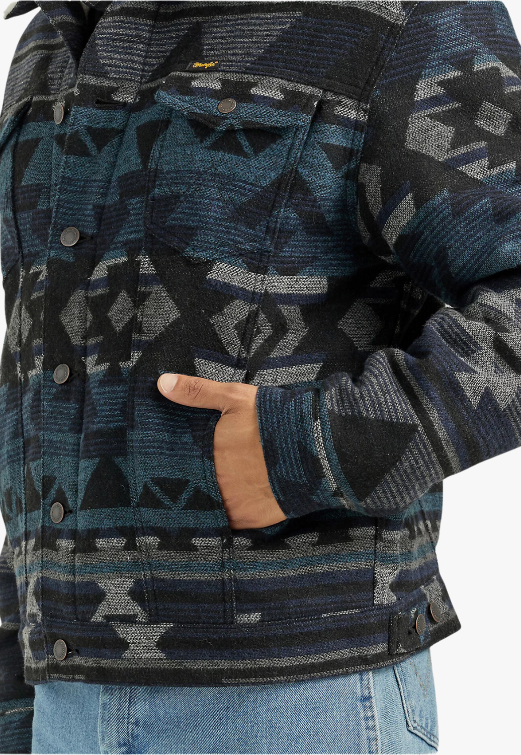 Wrangler Mens Sherpa Lined Jacquard Jacket