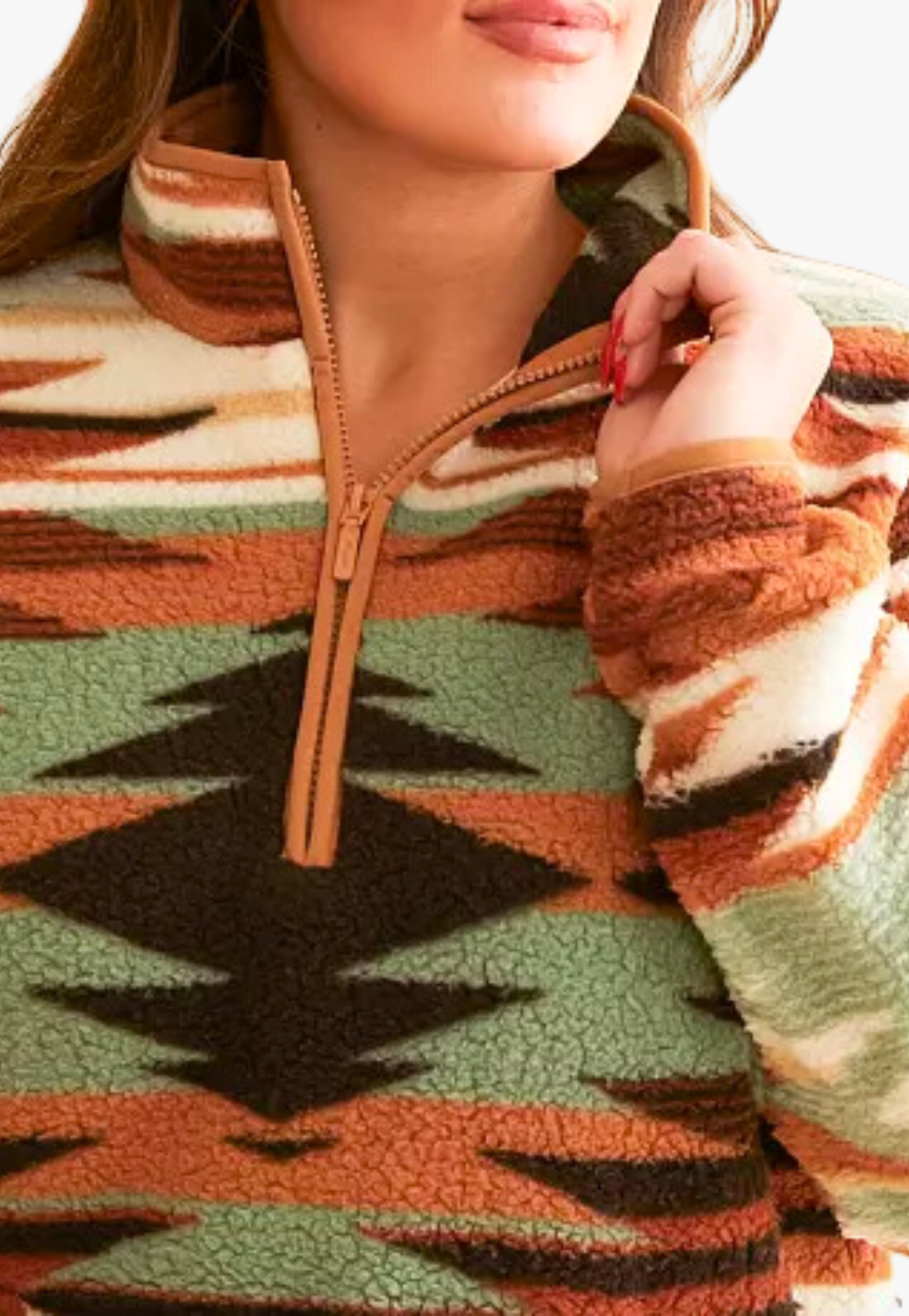 Wrangler Womens South Western Sherpa Pullover