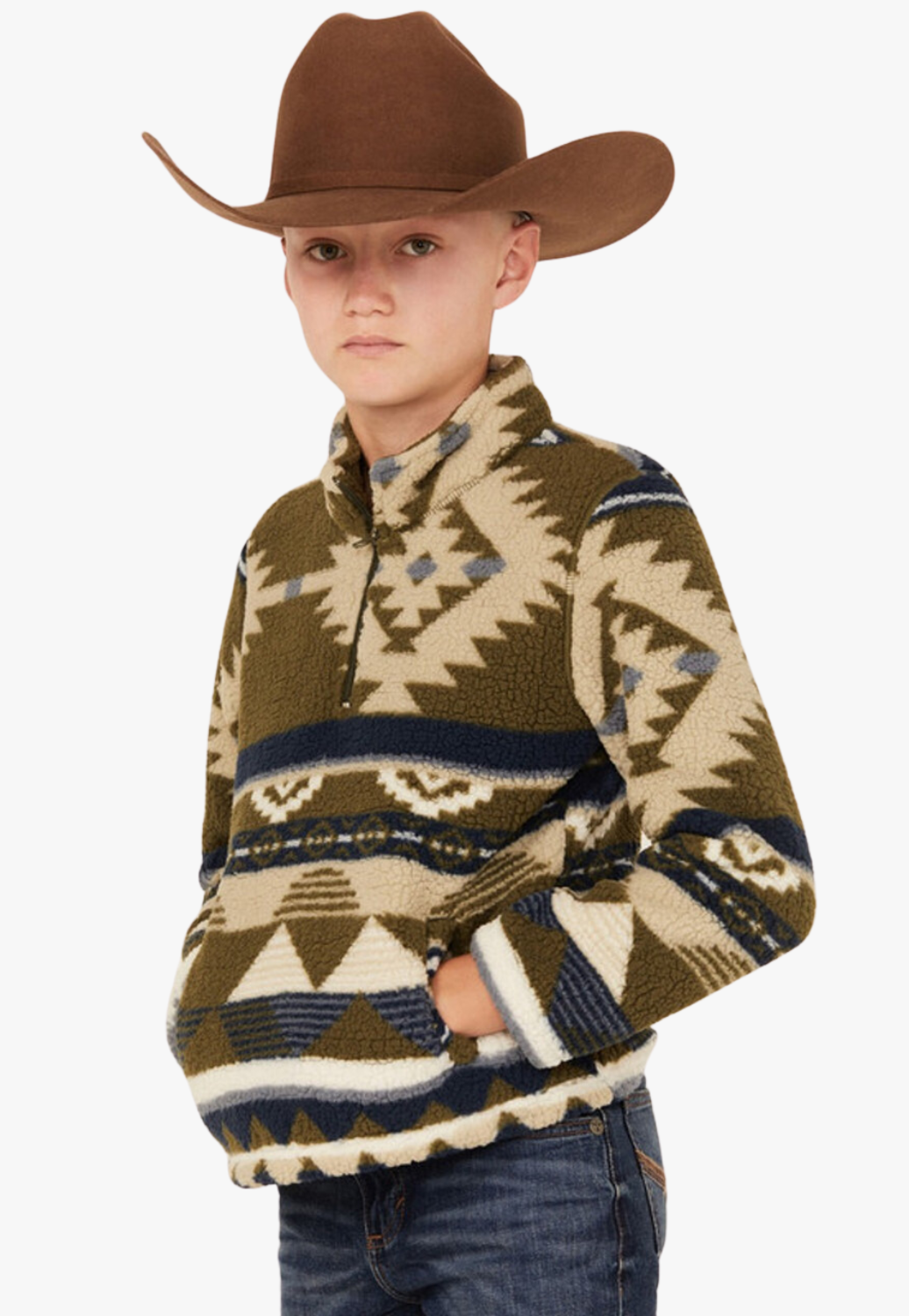 Wrangler Boys Sherpa Quarter Zip Pullover