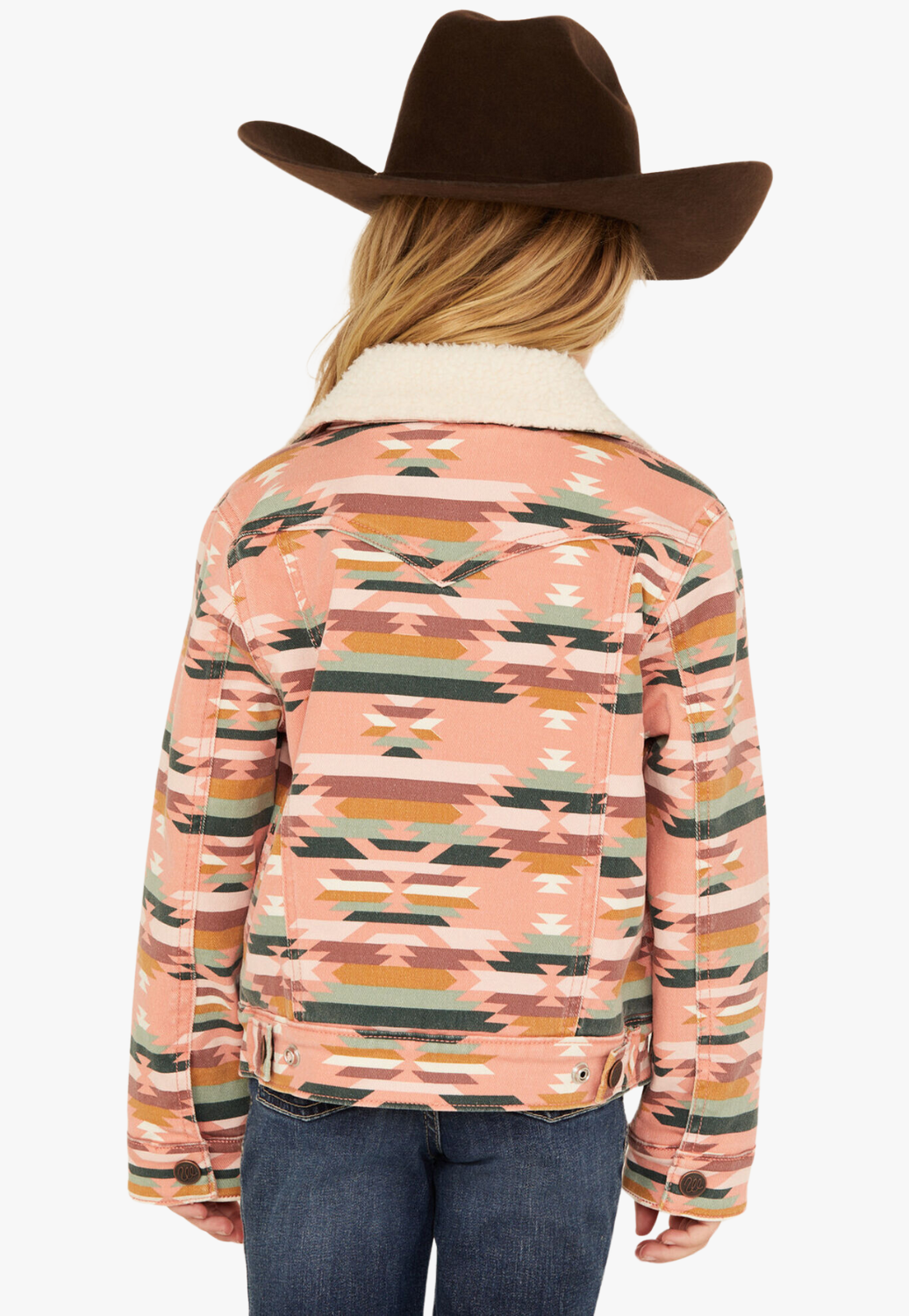 Wrangler Girls Sherpa Lined Printed Denim Jacket