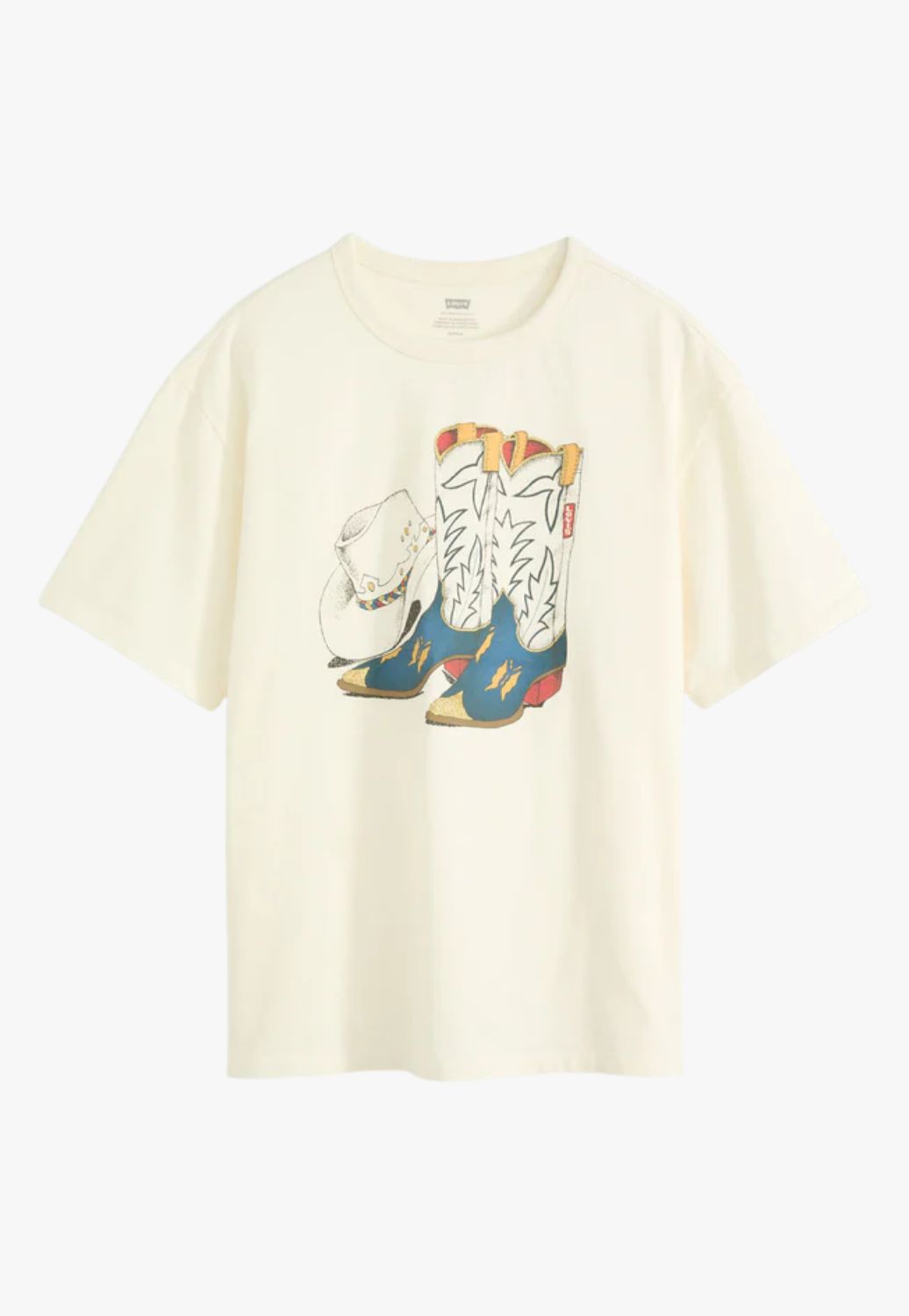 Levis Womens Graphic Cowboy Boot and Hat T-Shirt