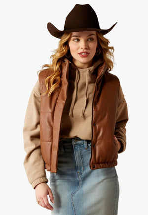 Ariat Womens Swirls Faux Leather Vest