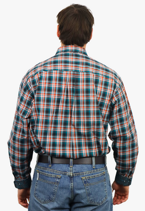 Cinch Mens Plaid Button Down Long Sleeve Shirt