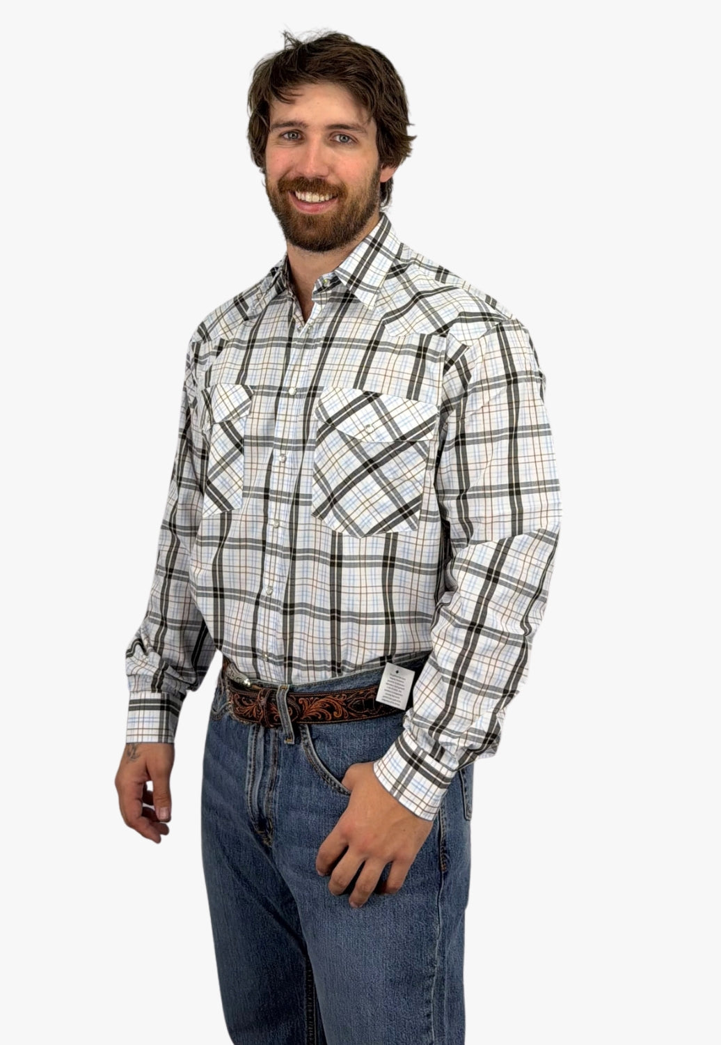 Bisley Mens Long Sleeve Western Snap Shirt