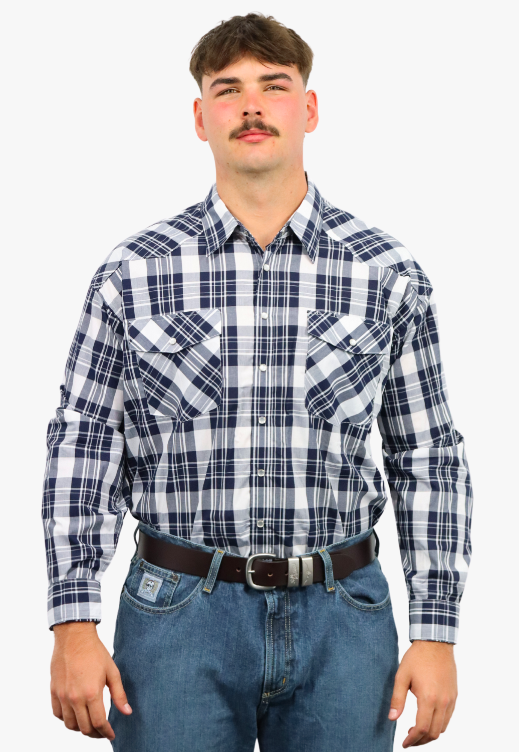 Bisley Mens Western Long Sleeve Checked Shirt
