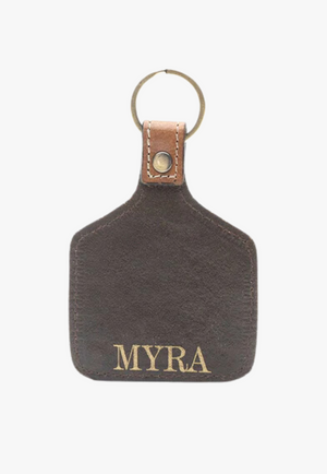 Myra Saguaro Mist Hand-Tooled Leather Key Fob
