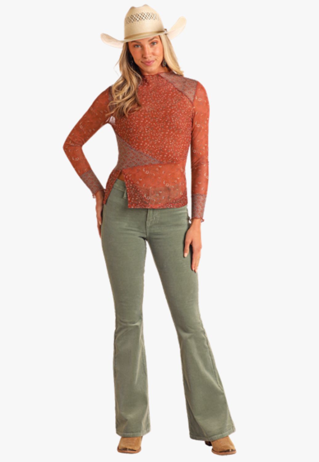 Rock and Roll Womens Floral Patchwork Top