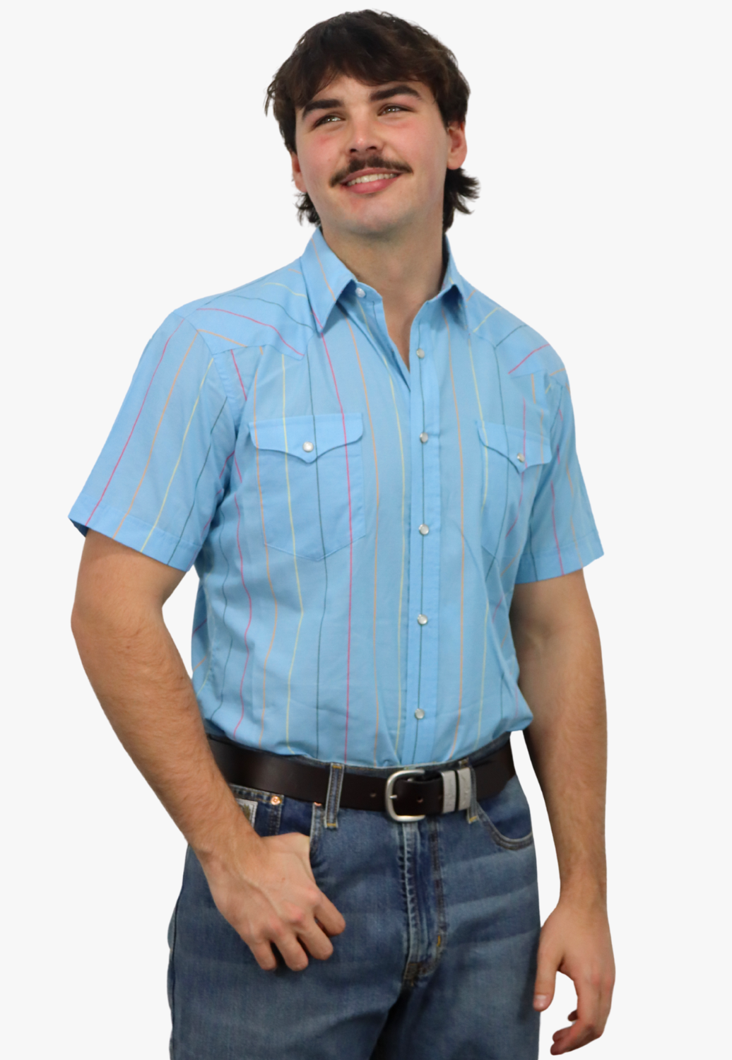 Panhandle Mens Stripe Short Sleeve Shirt