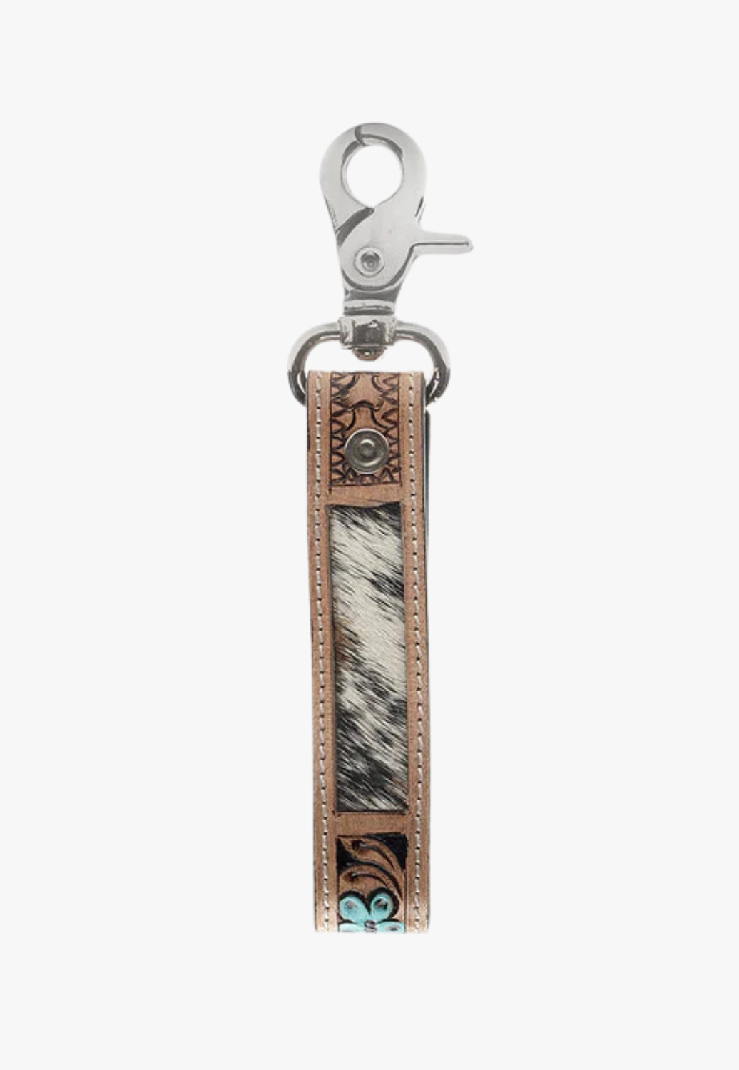 Myra Oregon Way Hand-Tooled Leather Key Fob