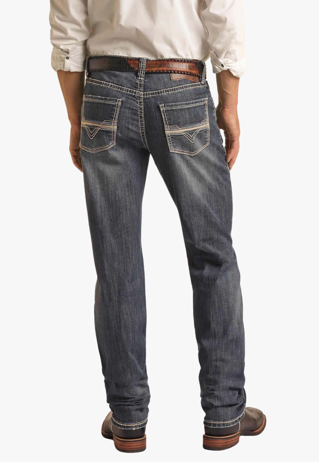 Rock & Roll Mens Double Barrel Relaxed Fit Stackable Bootcut Jean