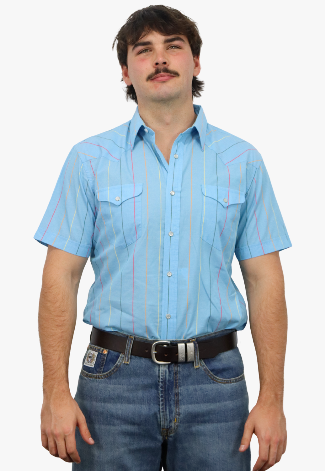 Panhandle Mens Stripe Short Sleeve Shirt